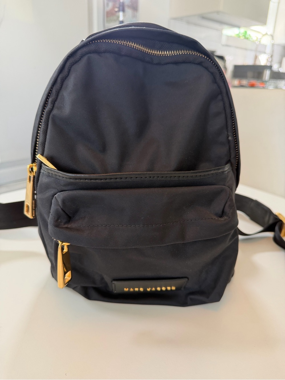 Marc Jacobs Mini Nylon Backpack Black Gold Hardware